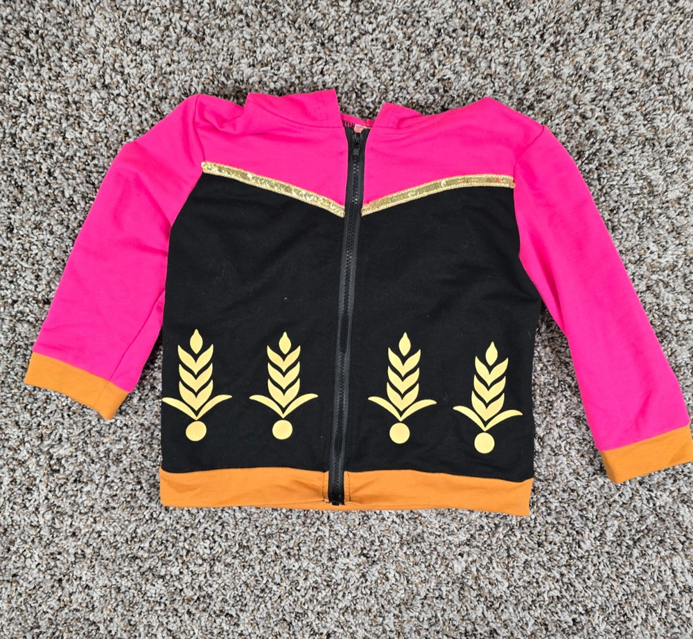 Faux Posh Boutique Toddler Girls Sz 5T Zip Up Hoodie Anna Disney Frozen